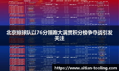 北京排球队以76分领跑大满贯积分榜争夺战引发关注